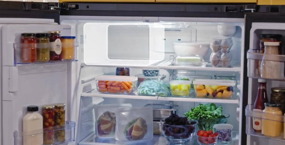 Fresh food in a working refrigerator