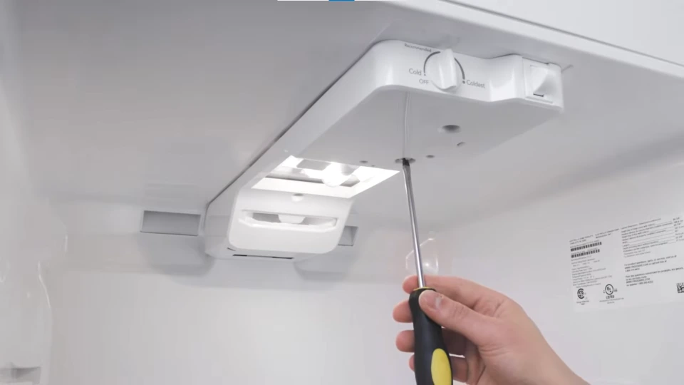 Refrigerator interior light and thermostat knob repair