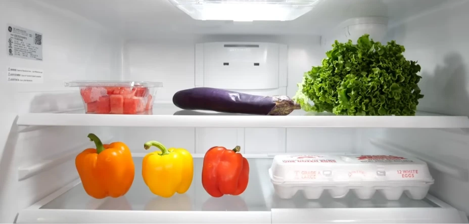 Fresh food stored in a working refrigerator